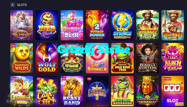 Grizzly Strike casino presented on mobile device in Pakistan with slots and live games
